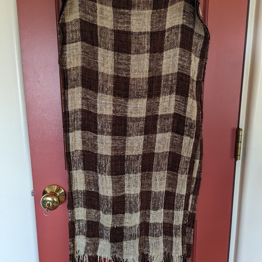 Handmade 100% Raw Silk Square Pattern Scarf from Madagascar -- unisex